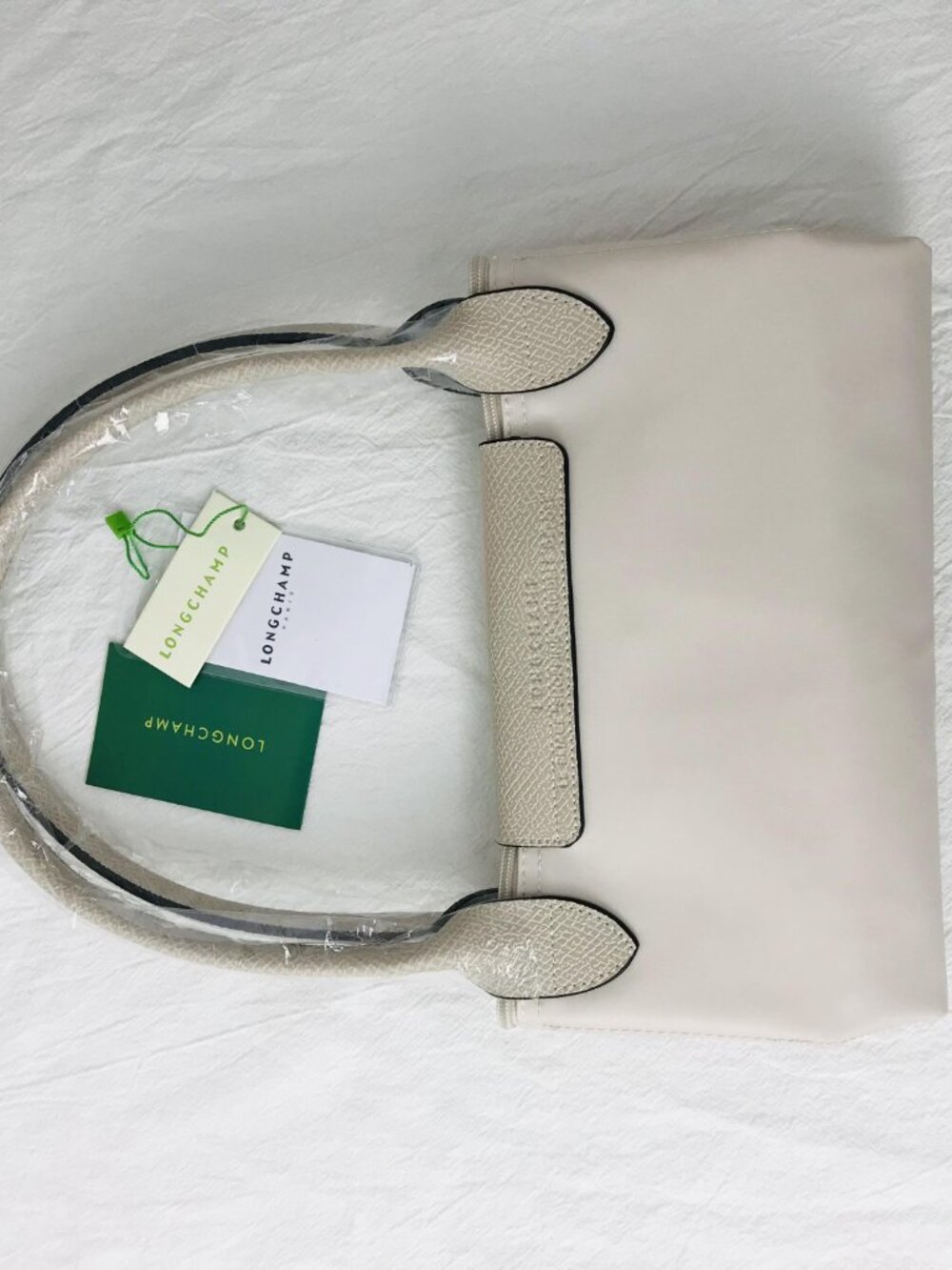 Longchamp Le Pliage Original Large Shoulder Nylon Bag Tote IN OFF WHITE - Picture 3 of 9